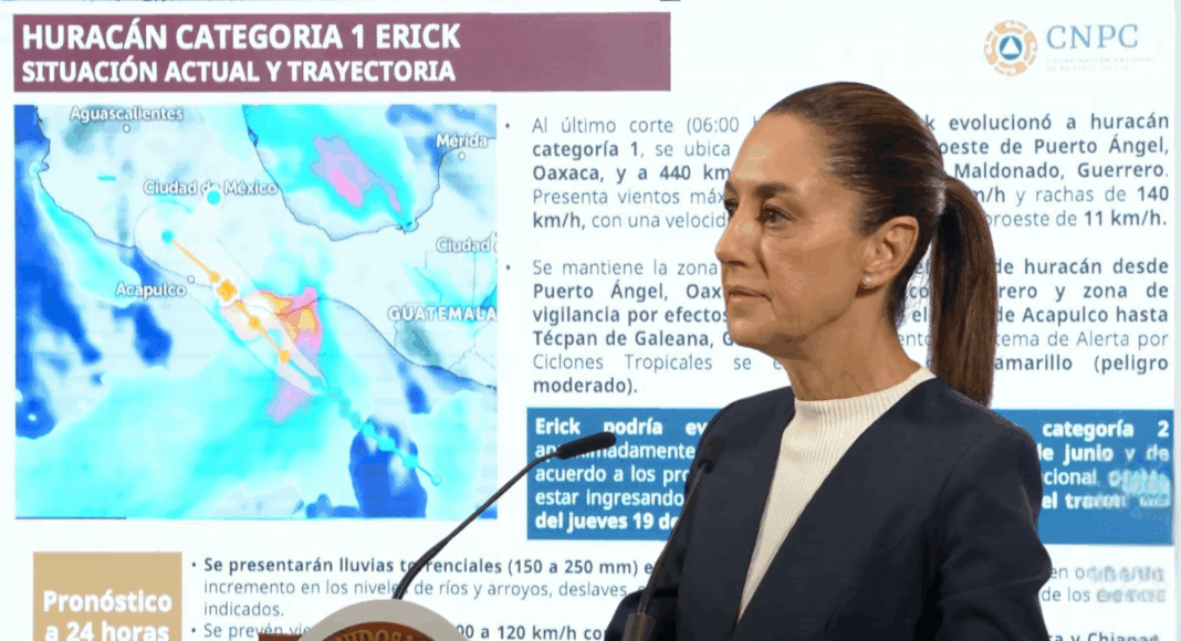Huracán Erick podría impactar entre Puerto Escondido y Acapulco