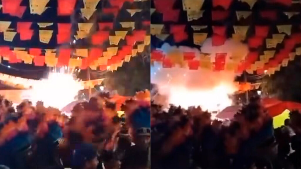 Explosión de pirotecnia deja heridos en feria de Mexquitic