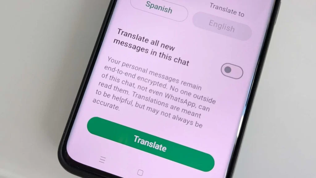 WhatsApp integra función de traducción en tiempo real