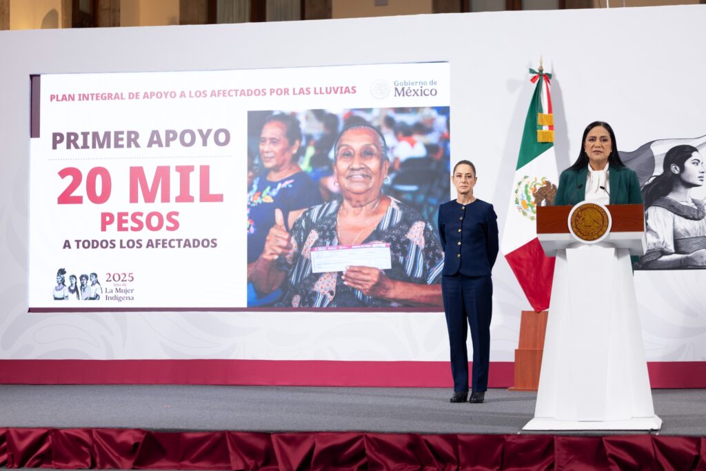 Sheinbaum anuncia 10 mil mdp para familias afectadas por lluvias