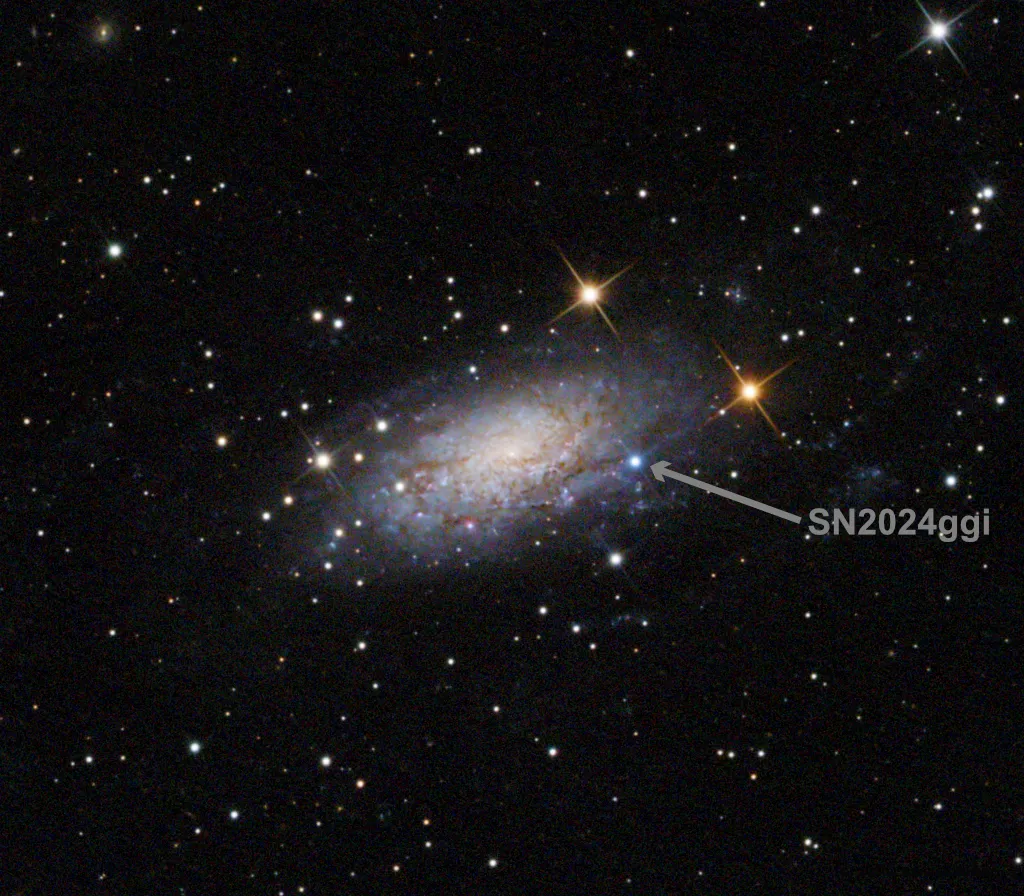 Supernova SN 2024ggi revela su explosión inicial