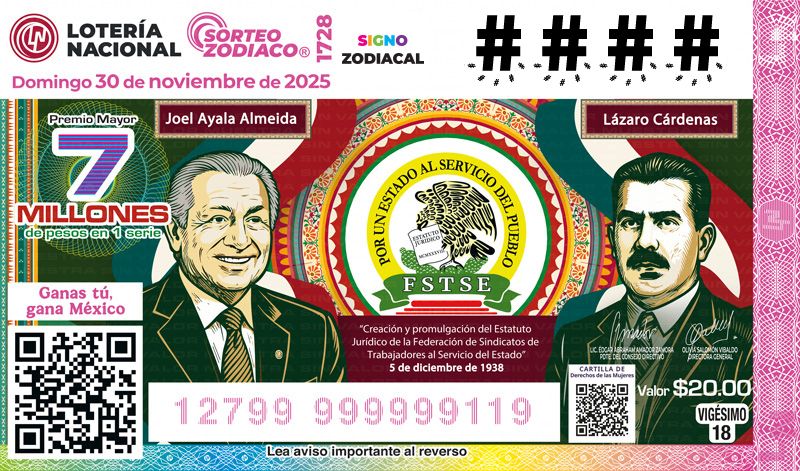 Billete conmemorativo celebra 87 años de la FSTSE