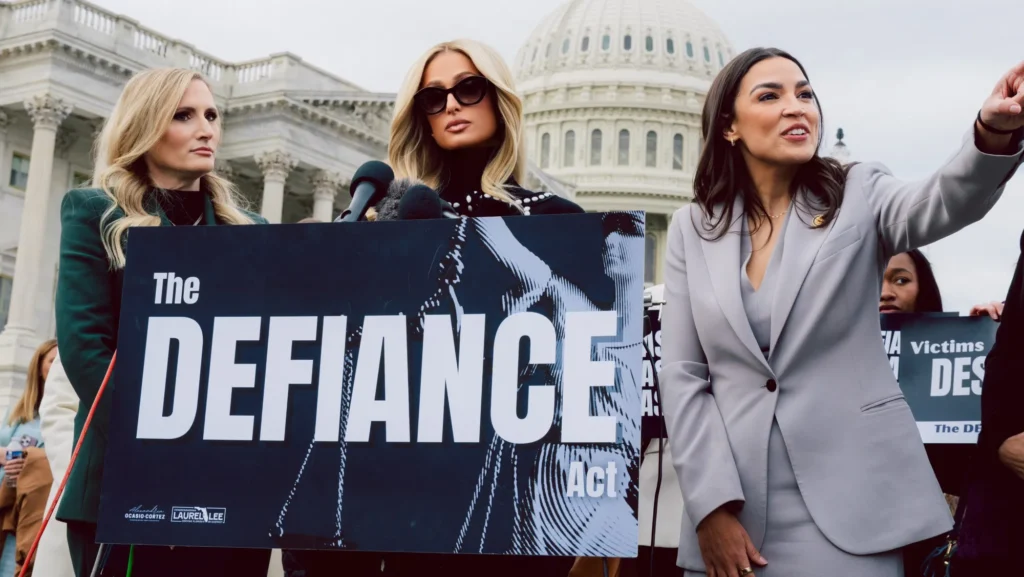 Ocasio-Cortez y Paris Hilton impulsan ley contra pornografía deepfake con IA