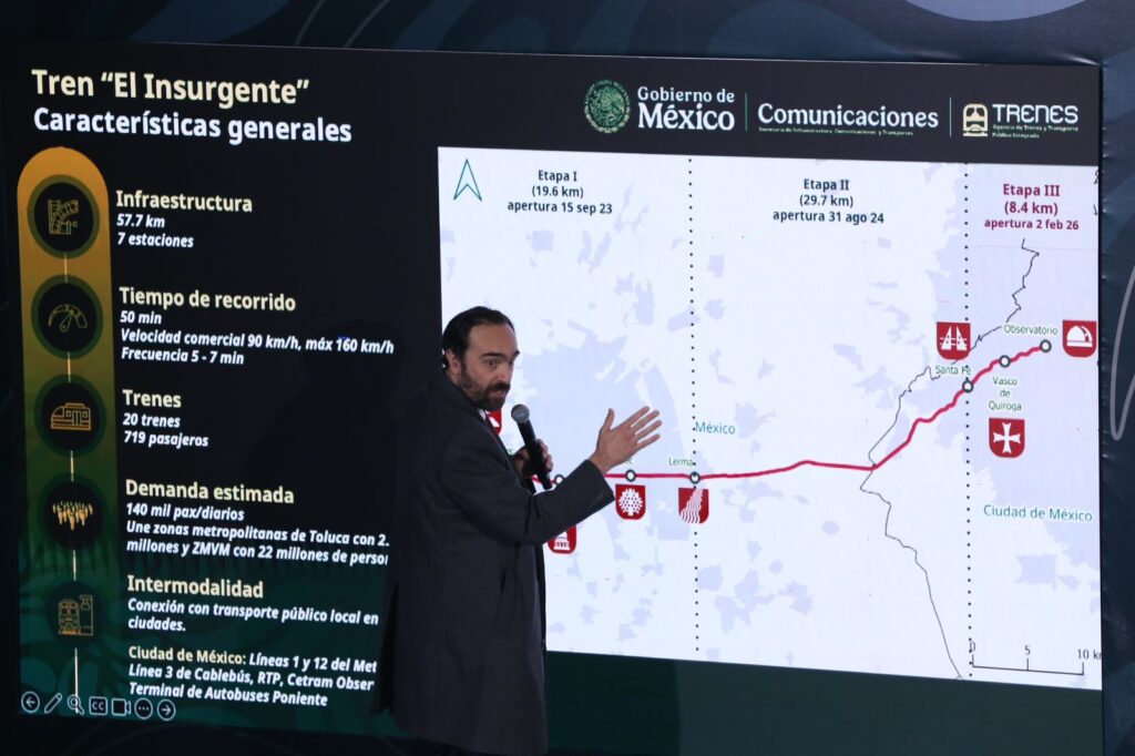 Sheinbaum adelanta en la mañanera la conclusión del Tren México-Toluca