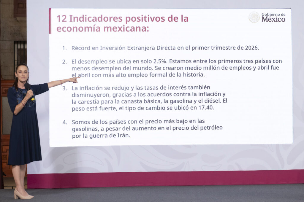 Sheinbaum destaca empleo e inversión en México